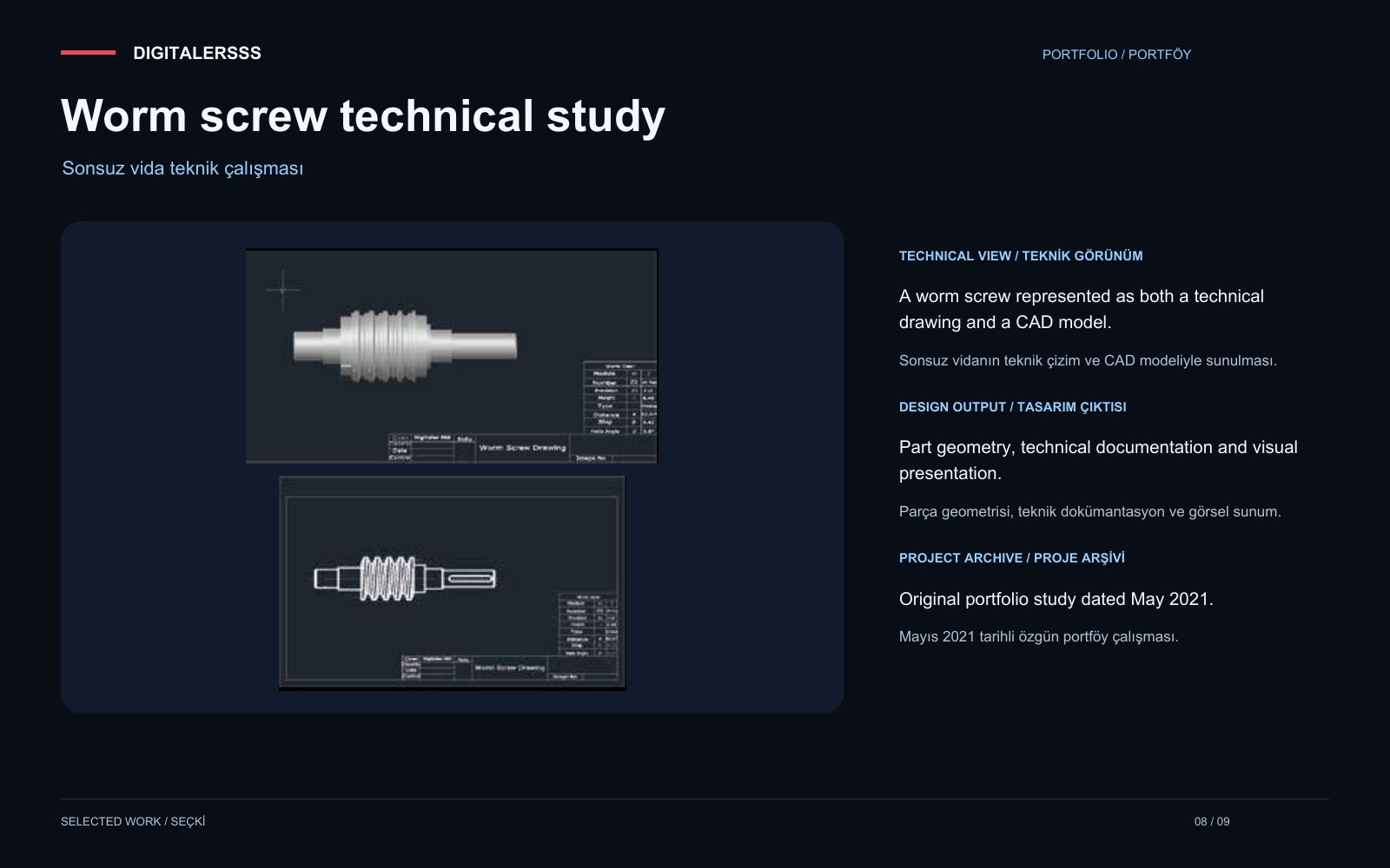Worm screw technical study